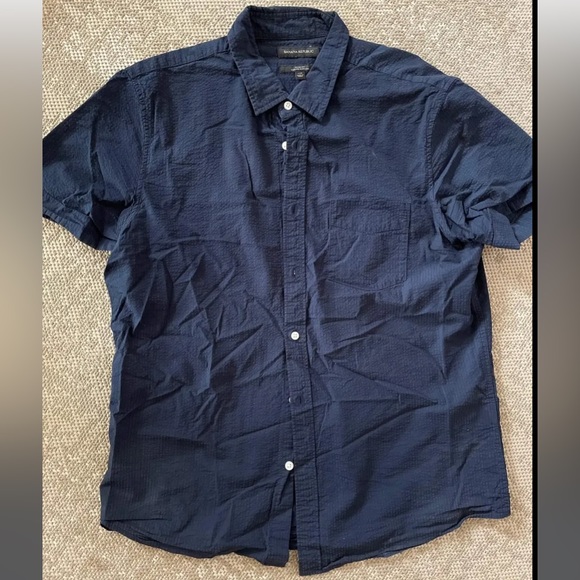 Waffle Navy Button Down - Picture 2 of 2